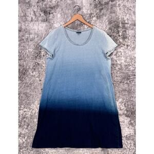 J Jill Dress Large Womens Indigo Blue Ombre Gradient Shift